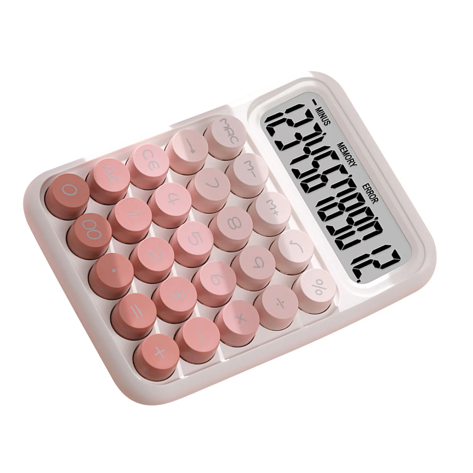 ZK30 Cute Calculator 12 Digit Large Button Clear Display Screen Stylish Calculator for Student Accountant Pink