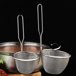 304 Stainless Steel Noodle Drainer Filter Mesh Sieve Household Kitchen Hot Pot Colander Fishing Noodle Spoon Frying Filter Spoon