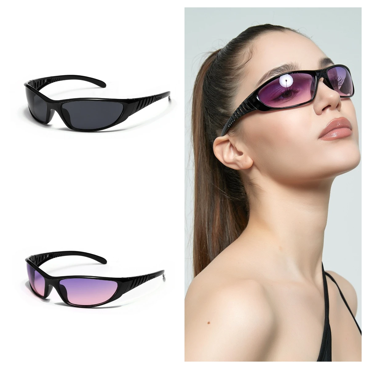 

Модные мужские Y2K панк спортивные солнцезащитные очки женские люксовый бренд дизайнерские солнцезащитные очки унисекс винтажные солнцезащитные очки UV400 оттенки очки