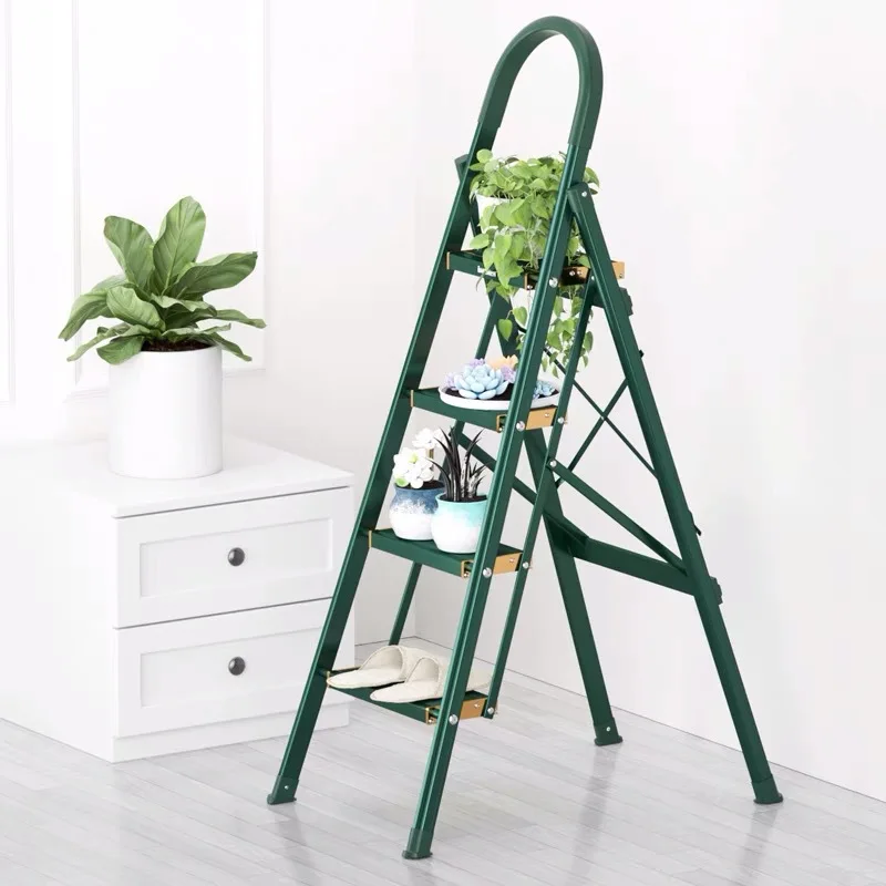 Household Aluminum Alloy Telescopic Character Ladder, Thickened and Foldable, Multi-Function, Portable, 4 Steps