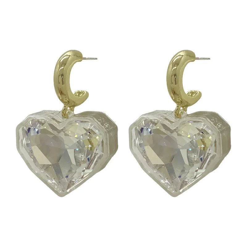 Trendy Jewelry Hot Selling 2024 Trend New Colorful Heart Earrings For Women Girl Sweet Korean Temperament Gift Dropshipping