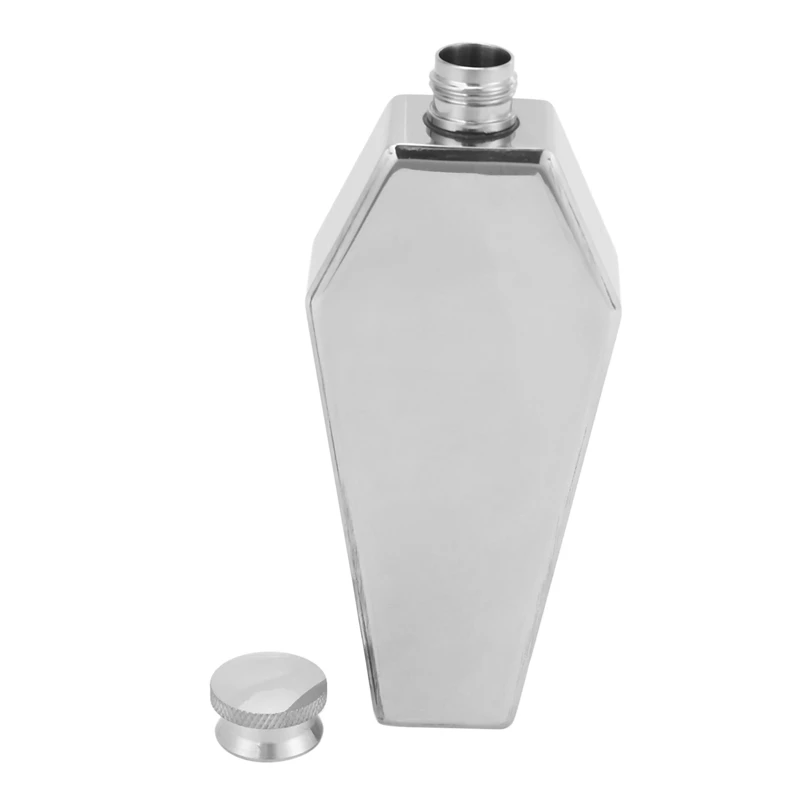 4X Mini Hip Flask 100ML Personalized Coffin Shape Stainless Steel Portable Flagon Wine Pot Bar Supplies Men's Gift