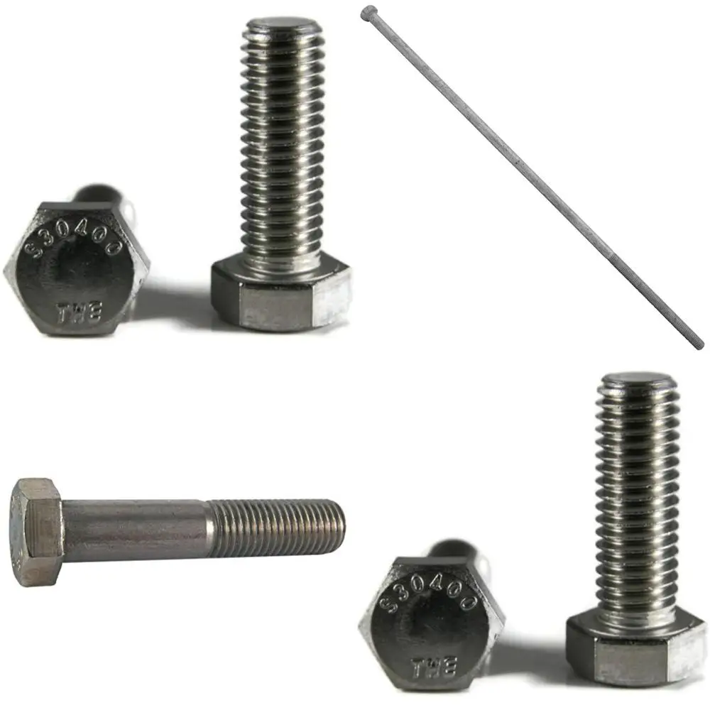 مسامير غطاء رأس سداسية ملولبة بالكامل بخيط خشن من الفولاذ المقاوم للصدأ 18-8 درجة، 5/8-11 × 3-1/2، 25 عبوة لتركيب قوي #1