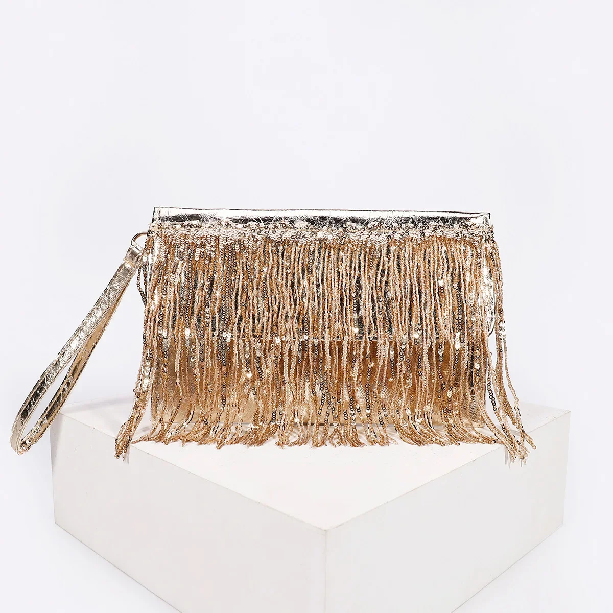 Sequins Evening Clutch Bag New Tassel Small Handbag Shiny Party Bag Women Purse Wallet Phone Bag