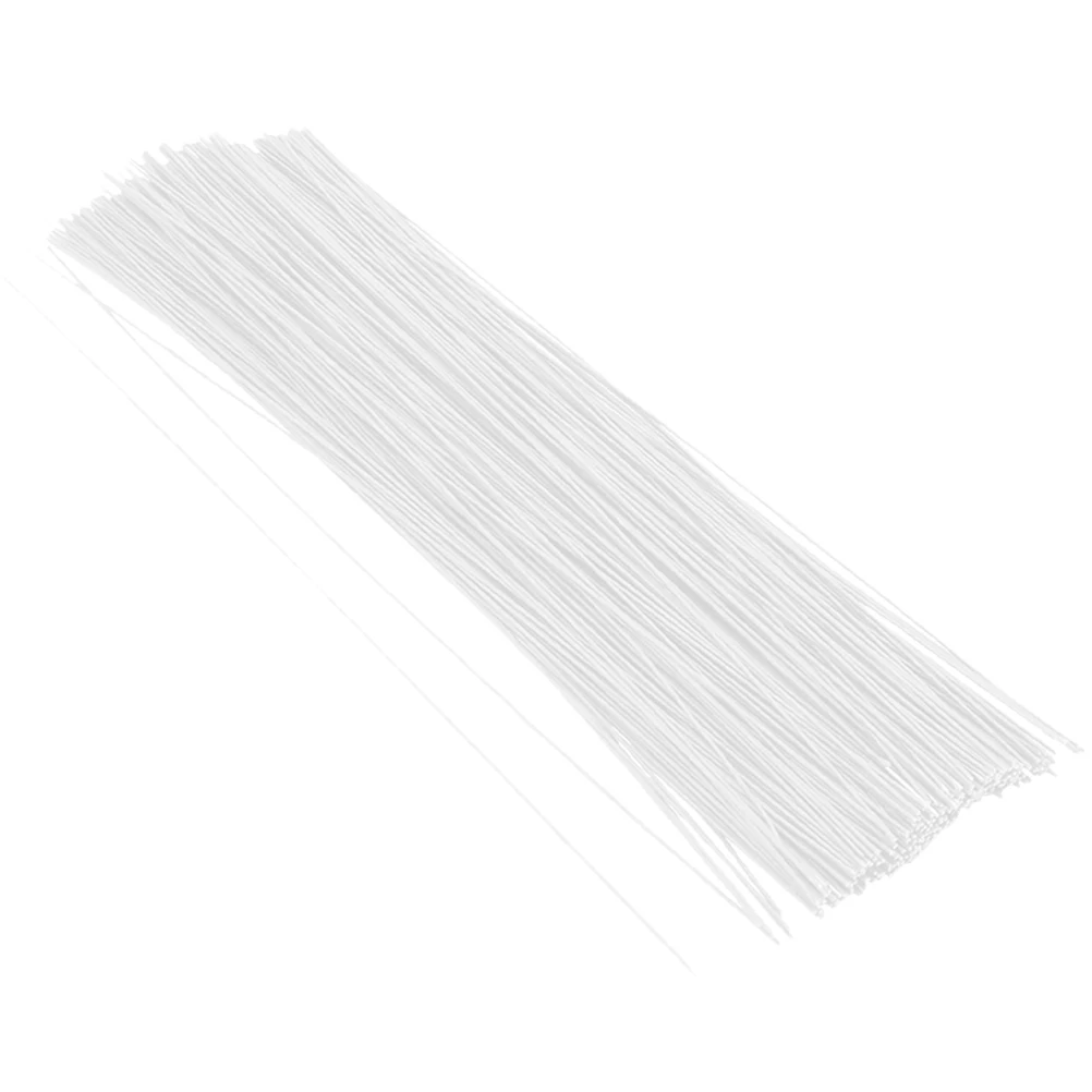 

100 Pcs Paper Vine Flower Branches White Iron Wire for Bouquet DIY Crafts Floral Arrangement Stems Garland Decor Simulated
