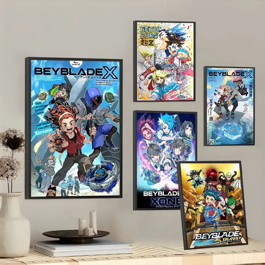 Cool B-Beyblade Burst Anime Poster Sticky Wall Art Painting For Home Decor Bedroom Picture Interior Bar Room Decoration