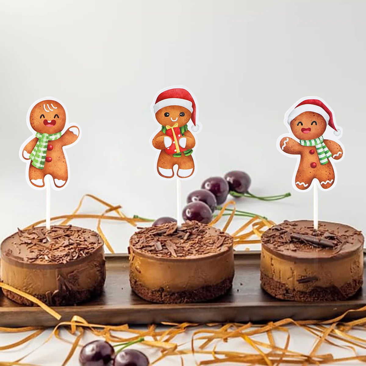 Christmas Gingerbread Man Cake Insert Xmas Cake Decor for Home 2024 Cake Insert Xmas Ornament Navidad Natal New Year Gifts 2025