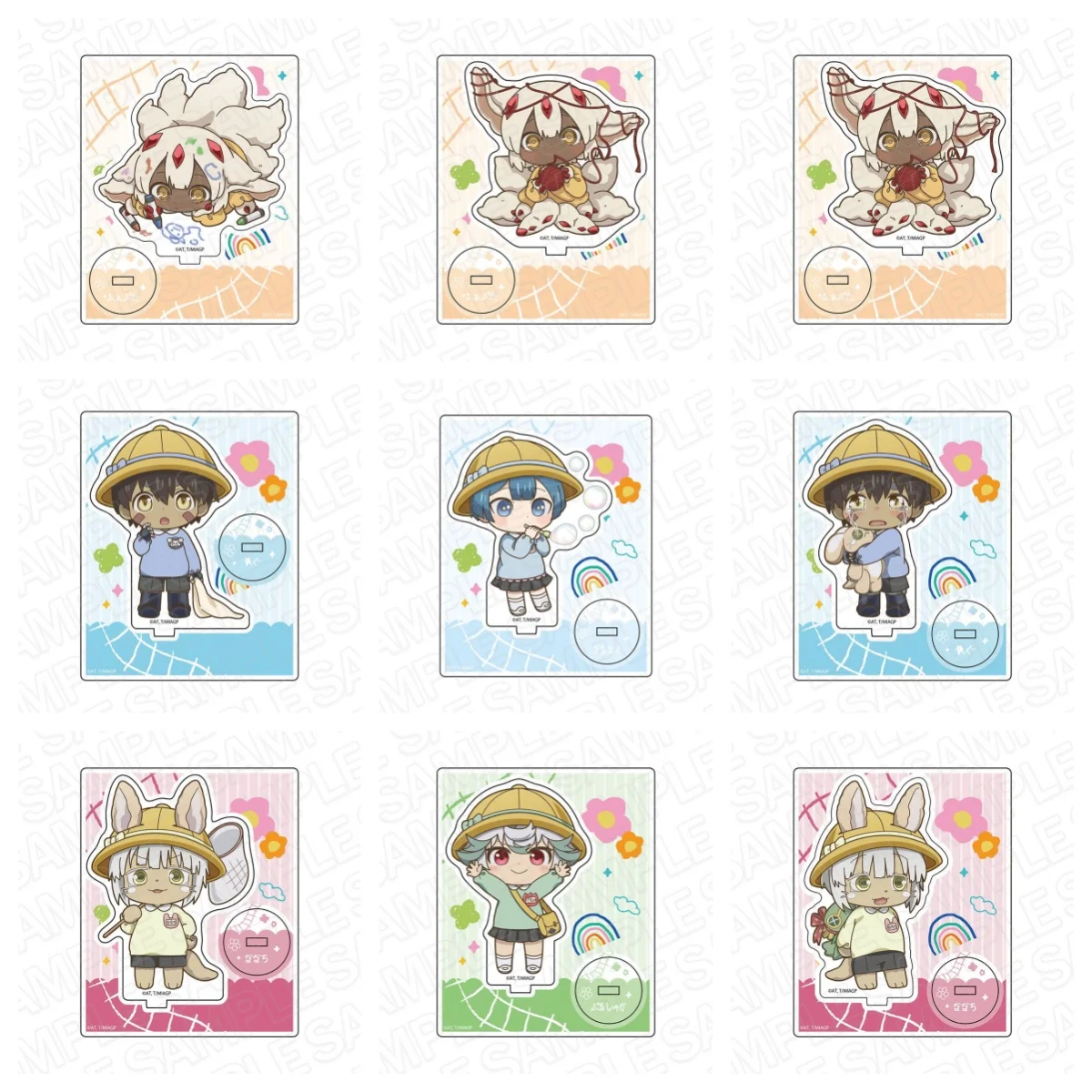 Anime Made in Abyss: The Golden City of the Scorching Sun Kindergarten Ver Q-style Acrylic Stand Model Plate Keychain Desk Decor