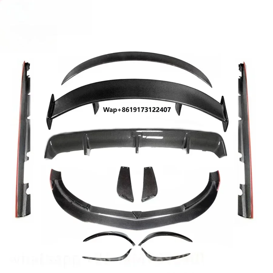 CLA Class W117 CLA45 R Style Carbon Viber Body Kit with Front Lip Rear Diffuser Side Skirt Rear Wing 2014-2016 W117 Car Kits