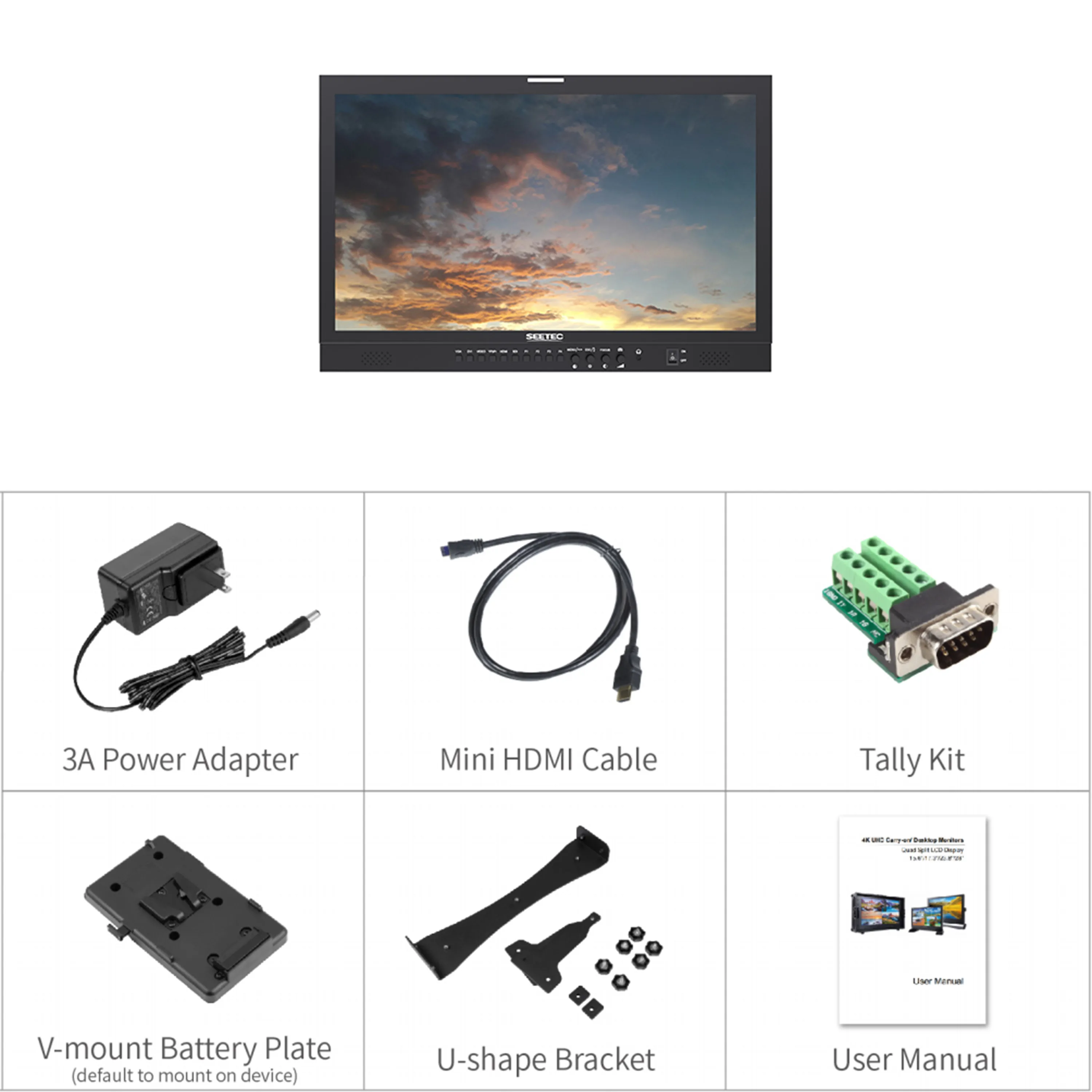 شاشة SEETEC P238-9HSD بث LCD مقاس 23.8 بوصة FHD IPS، 3G-SDI/4K HDMI Pro، سعر المصنع بالجملة، شعار مخصص OEM #6