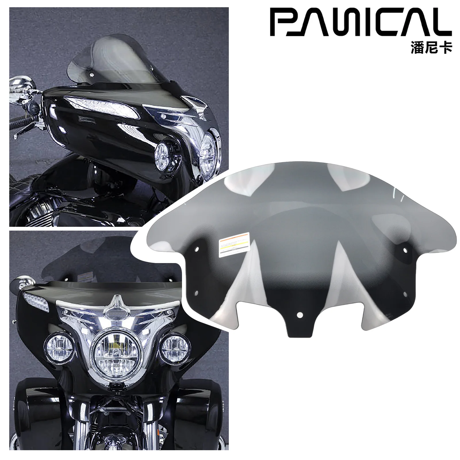 

Panical For Indian Roadmaster Chieftain Dark Horse 2014-2025 PC Hardened Anti-Fog 16Inch Front Windshield Wind Deflector Spoiler