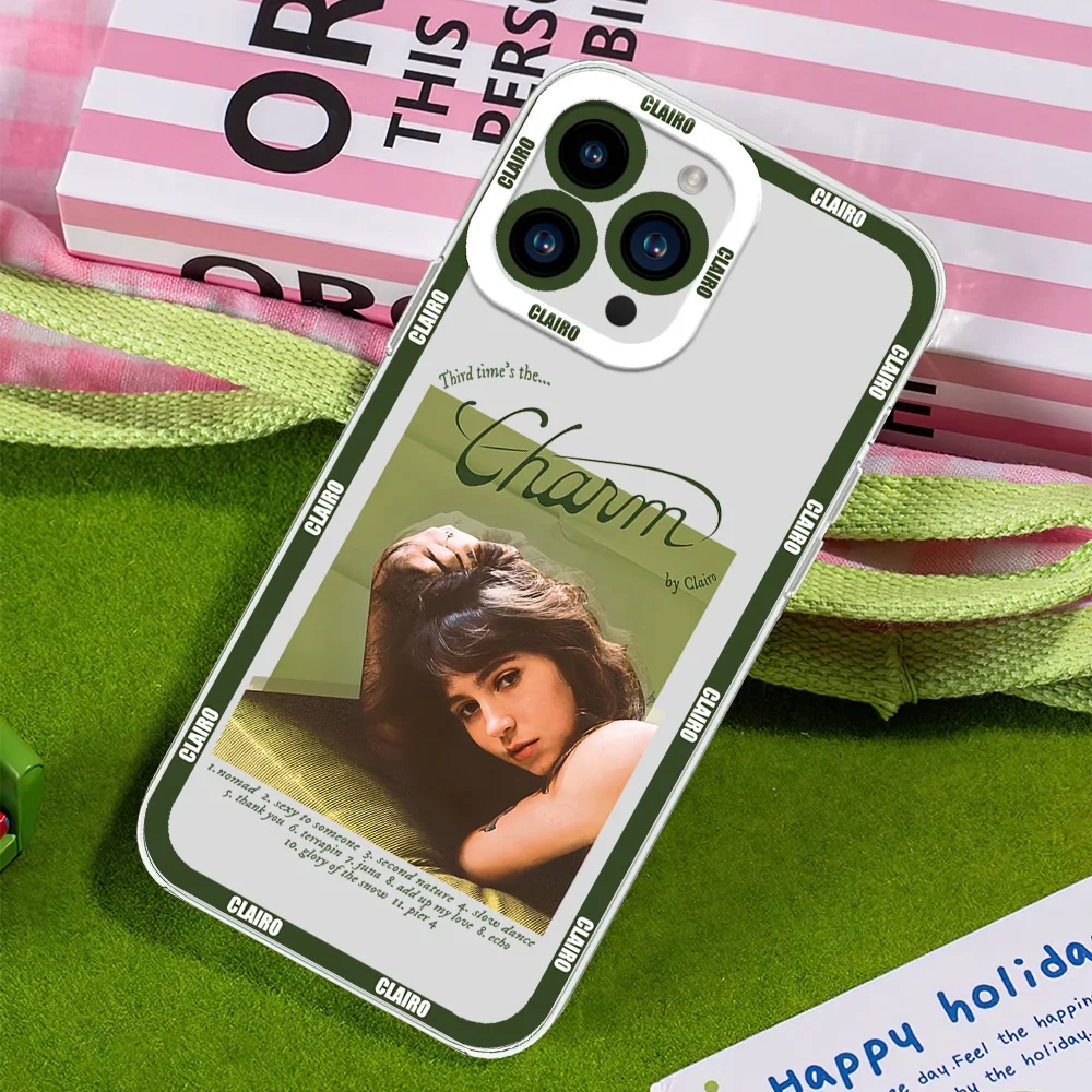 Charm Singer Clairo For iphone 11 12 13 14 15 16 Mini Plus Pro Max Transparent Shell