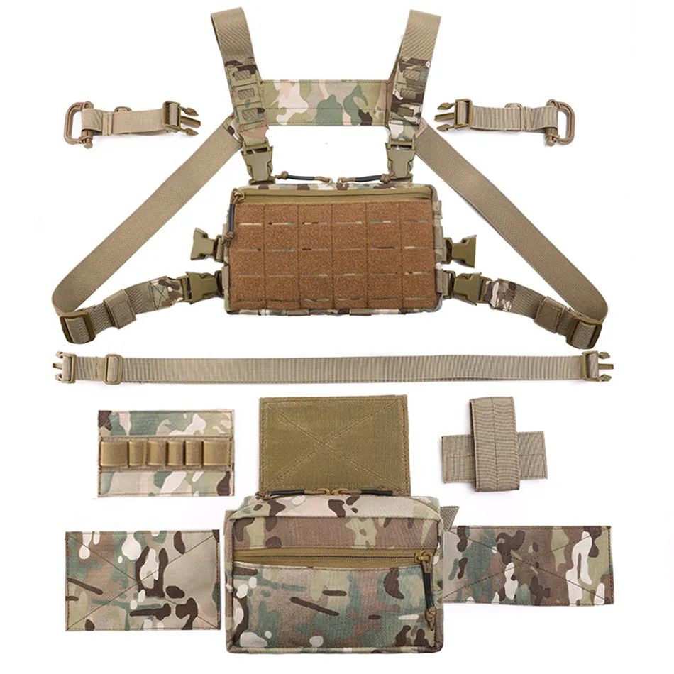 Outdoor Hiking Cycling Tactical Chest Bag MOLLE Functional Street Fashion Locomotive Vest Pack Camouflage Army Fan CS Equipment