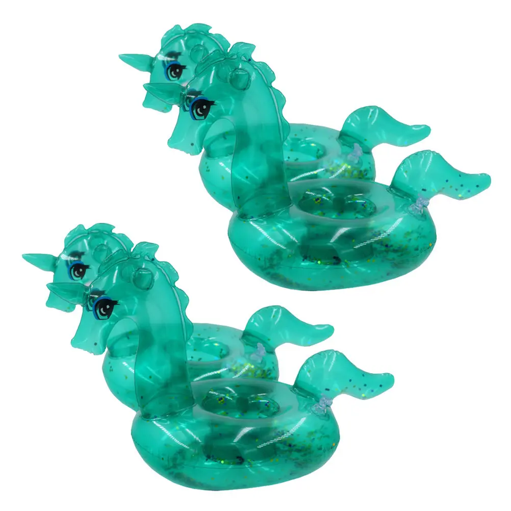 4Pcs Green Transparent Floating Drink Holder Cup Summer Pool Party Decoration Floating Drink Holder