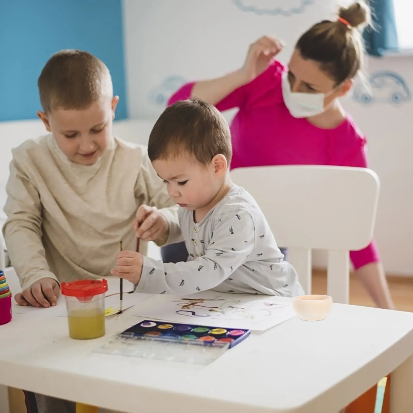 

10 Pcs Small Wooden Bowl Decorative Fillers for Home Bowls Craft Dishes Mini Blank DIY