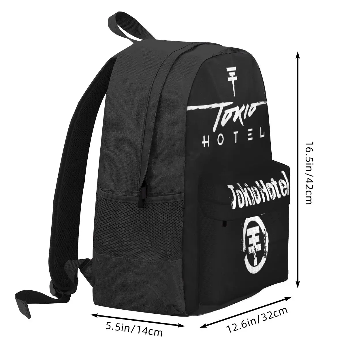 Rock Band Tokio Hotel Music Graphic Backpack Student Soft Backpacks Polyester Funny High School Bags Camping Custom Rucksack