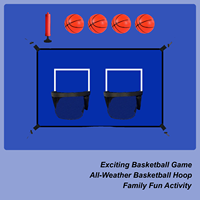 Basketball Hoop Outdoor Portable Basketball Goal Trampoline Hoop Waterproof Net Attachment with Balls & Pump Kids Sports Toys