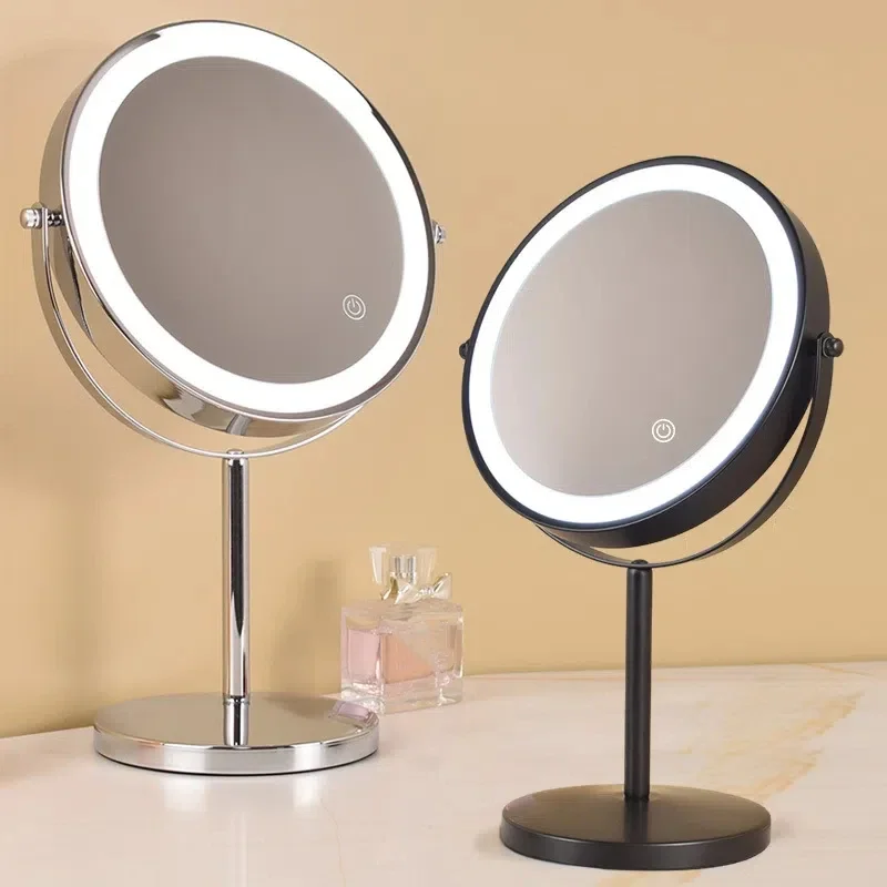 

Magnifying Mirror 10X Magnification 360 Rotating Professional 8-Inch Desktop Double Sided Cosmetic Mirror with LED Light Makeup