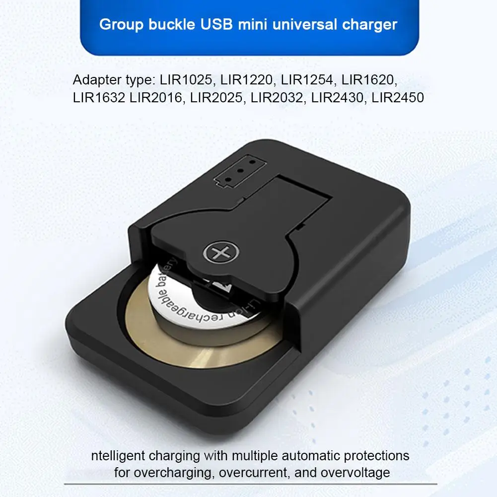 Portable Button Battery Charger Universal LIR1025 LIR1220 LIR2025 LIR1620 LIR2450 LIR1254 LIR2016 LIR1632 LIR2032 LIR2430 I7Y8