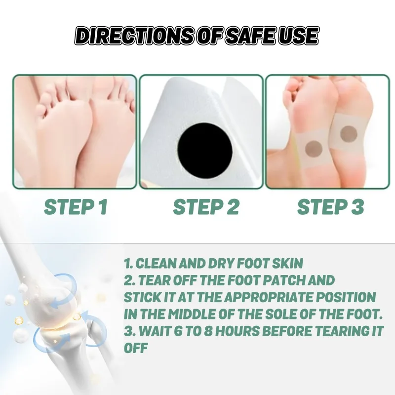 10pcs Height Growth Enhancer Plaster Grow Taller Foot Patch Bone Strength Calcium Vitamin D Supplements for Adults and Teen