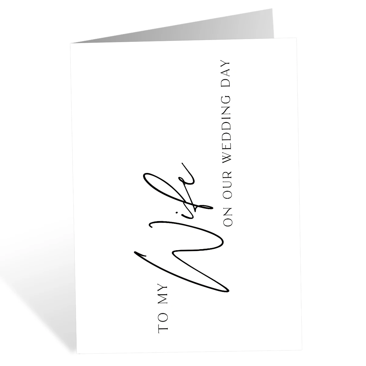 1Set To My Wife On Our Wedding Day Card, Elegant Wedding Greeting Card Including Envelope,Blank Inside, Writable Thank You Card