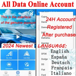 2025 Alldata Online Account for Workshop English French German Spanish Italian All data Access Repair Software Hay-nes Auto Data