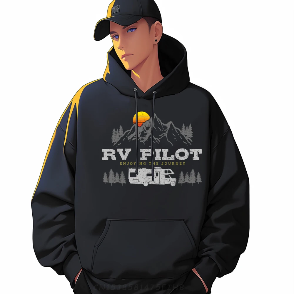 

Rv Pilot Vintage Mountains Camping Road Trip Camper Printed Sweater Moderate Elasticity Streetwear Leisure