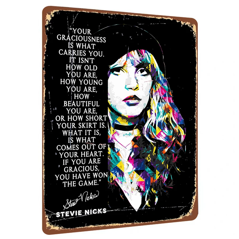 Stevie Nicks Quote Metal Wall Art Graciousness Heart Inspirational Decor for Home Office