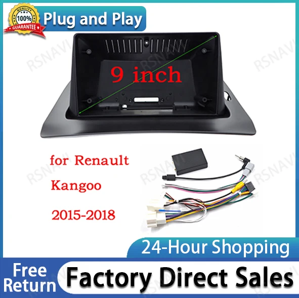 For Renault kangoo 2015 2016 - 2018 Cable Wires Board Control CANBUS Work Stereo Panel Dash Installation No DVD Frame 2din