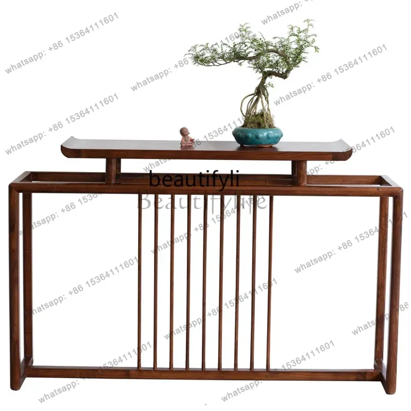 

New Chinese style end view table Modern simple case strip Living room Zen partition cabinet Entrance table Decoration table