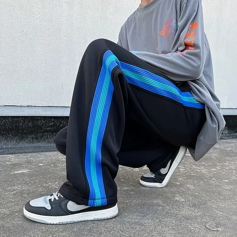 

Sweatpants for Men Goth Trousers Wide Leg Male Sweat Pants Straight Korean Style Y2k Tracksuit Bottoms New Items in Fashion