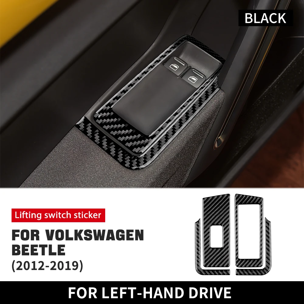 

Carbon Fiber Window Switch Panel Trim for VW Beetle 2012-2019 Epoxy Gloss Interior Frame Cover Car Accessorie Upgrade Decoration