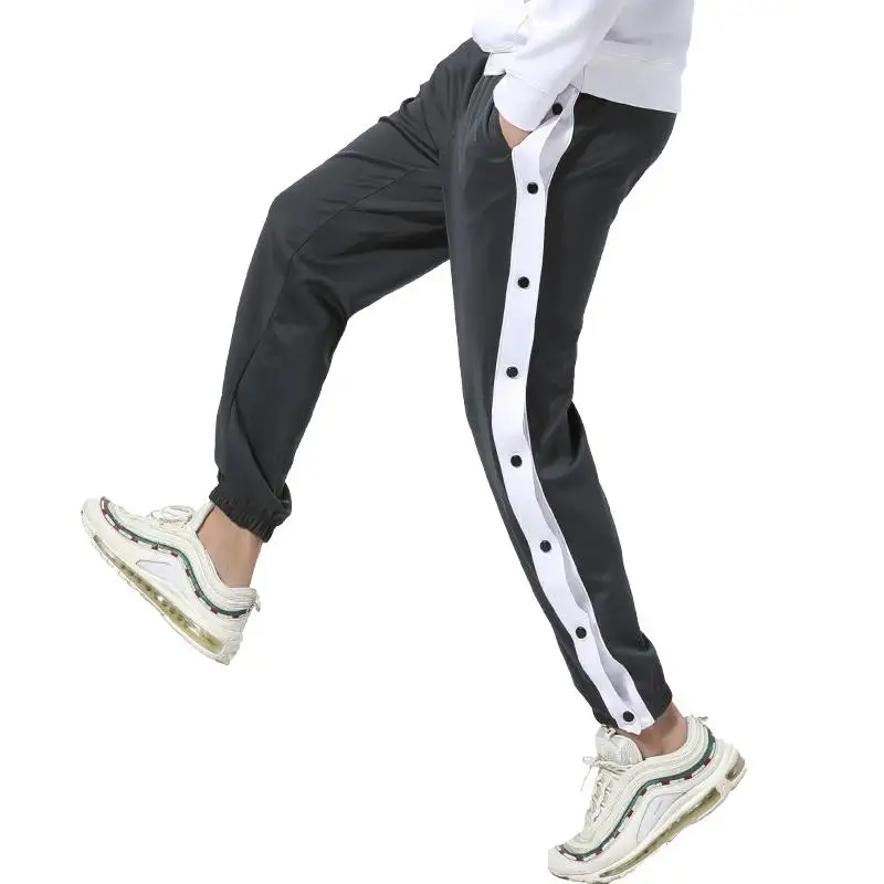 

Running Long Pants Football Basketball Training Men Pants Thick Full Loose Side Opening Jogging Gym Trousers