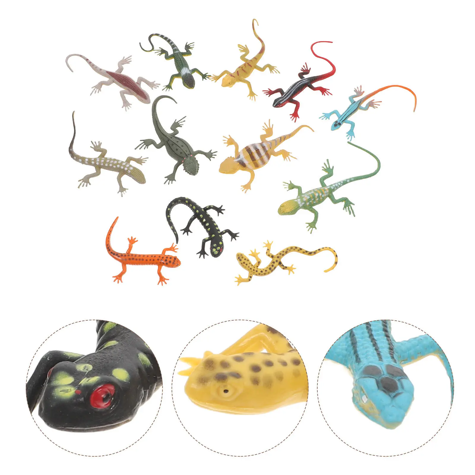 

12Pcs Simulation Gecko Realistic Plastic Reptiles Set for Party Prank Decorations Scary Lizard Figures Home Decor