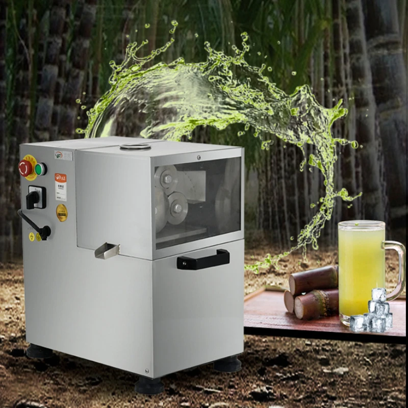 ماكينة عصر قصب السكر التجارية 304 فولاذ 4 بكرات 30-40 قصب/ساعة 110 فولت/220 فولت لمتجر الشارع/عصير المنزل