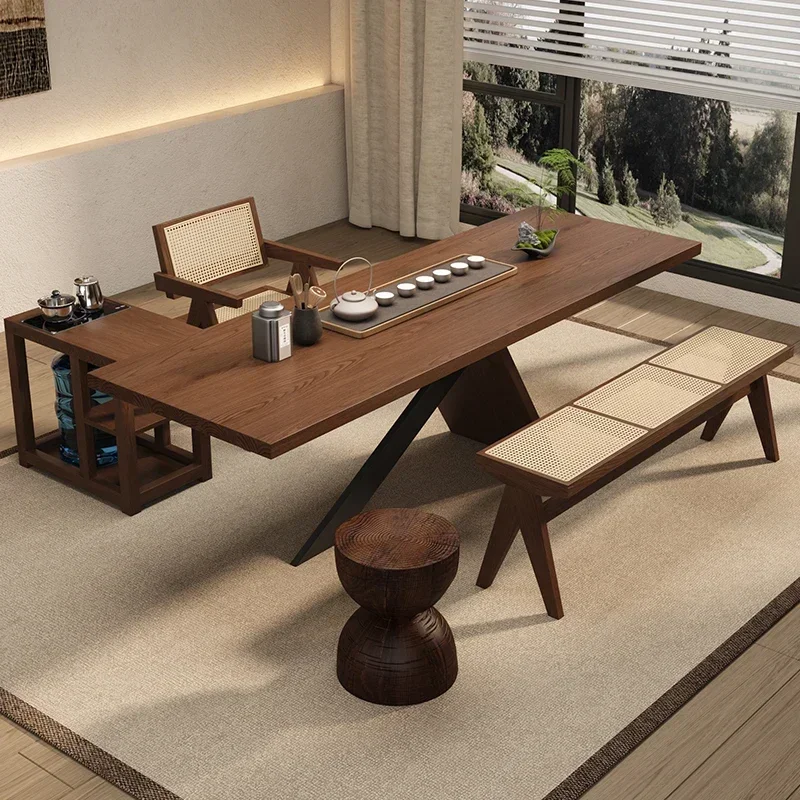 Modern simple large board tea table and chair combination