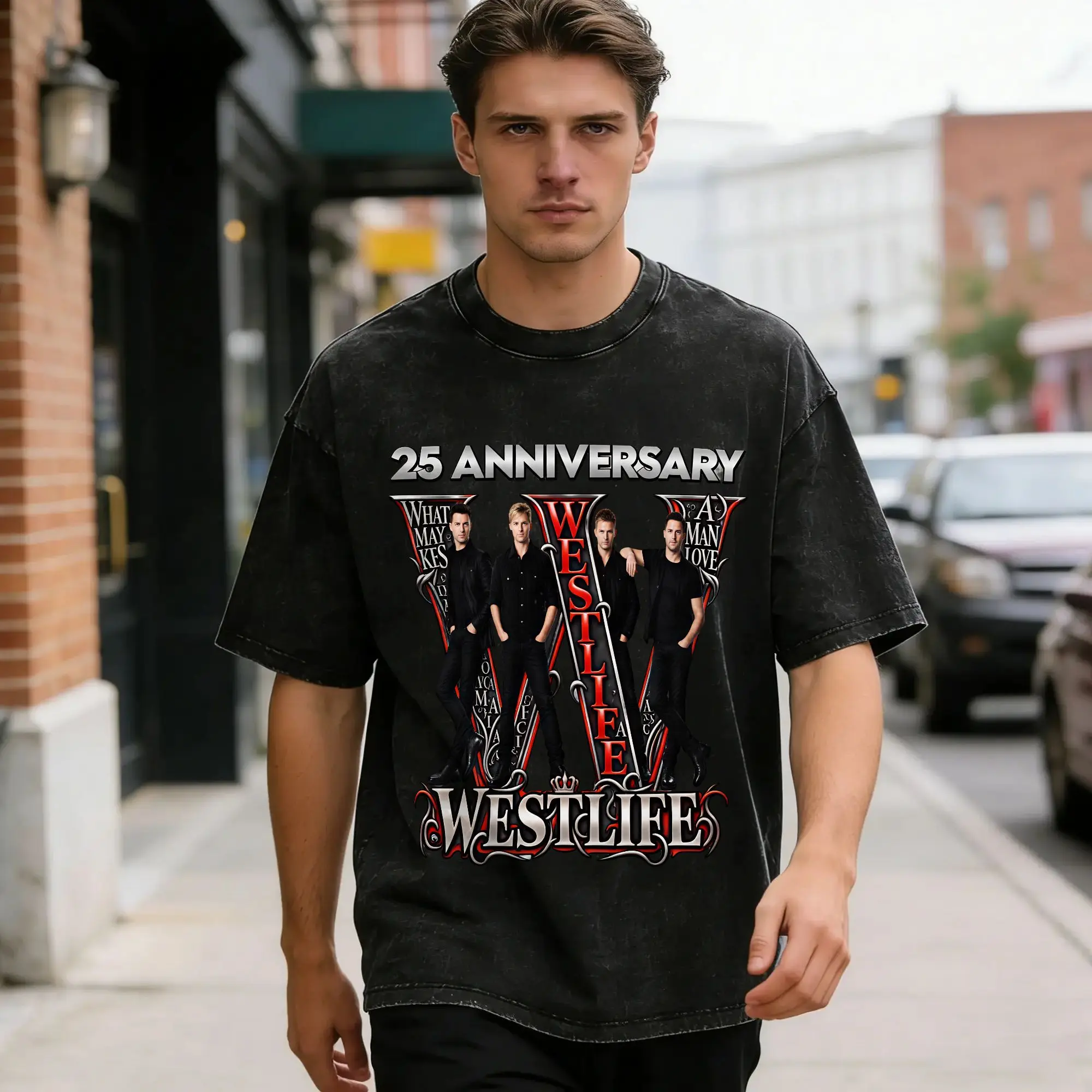 Westlife 25th Anniversary Tour 2026 T Shirts for Men 100% Cotton Vintage T-Shirts Round Neck  Tee Shirt Tops Plus Size