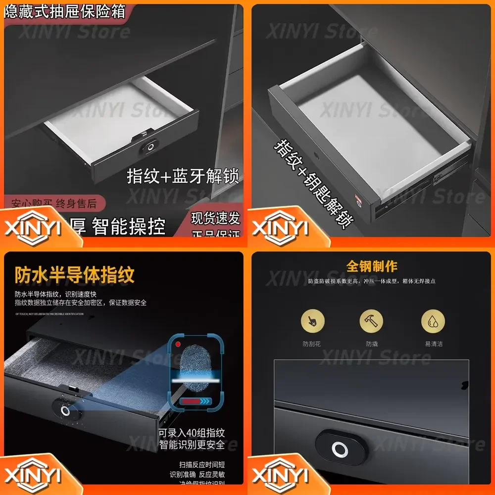 Top Fingerprint Drawer Wardrobe for Home Office Bedroom Small Hidden Desktop Hanging Storage Cabinet with Bluetooth Remote