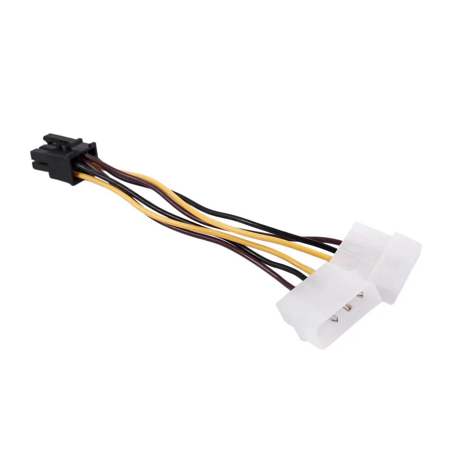 A Dual 4-Pin Molex IDE to 6 Pin PCI-E Graphic Card Power Connector Cable Adapter