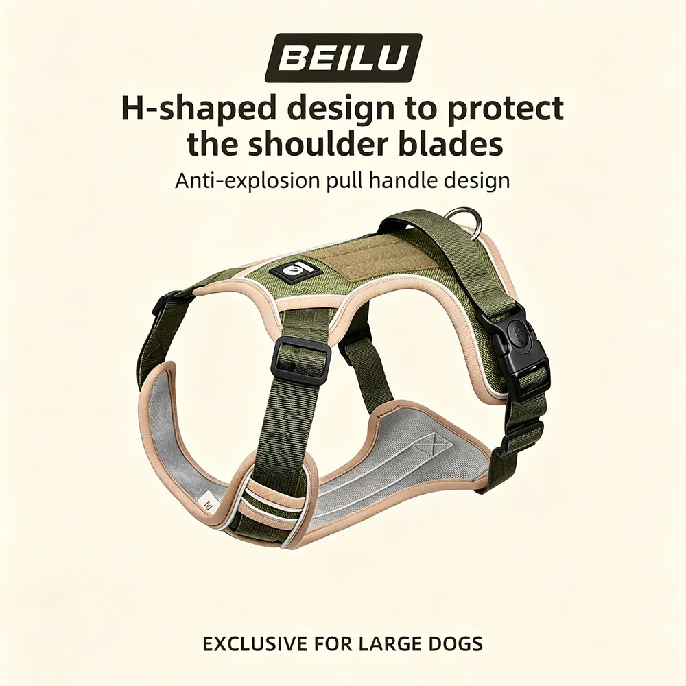 

No Pull Dog Harness Front Clip Heavy Duty Reflective Easy Control Handle for Large Dog Walking
