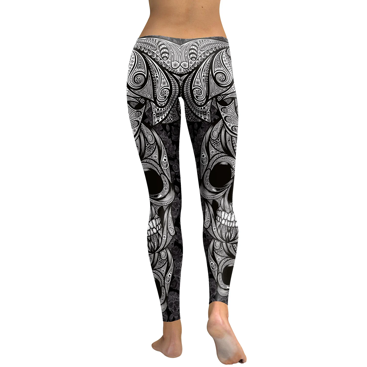 Zawaland Halloween Carnival 3D Printed Leggings Sexy Push Up Leggins Punk Steampunk Women Seam Fitness Running Pants