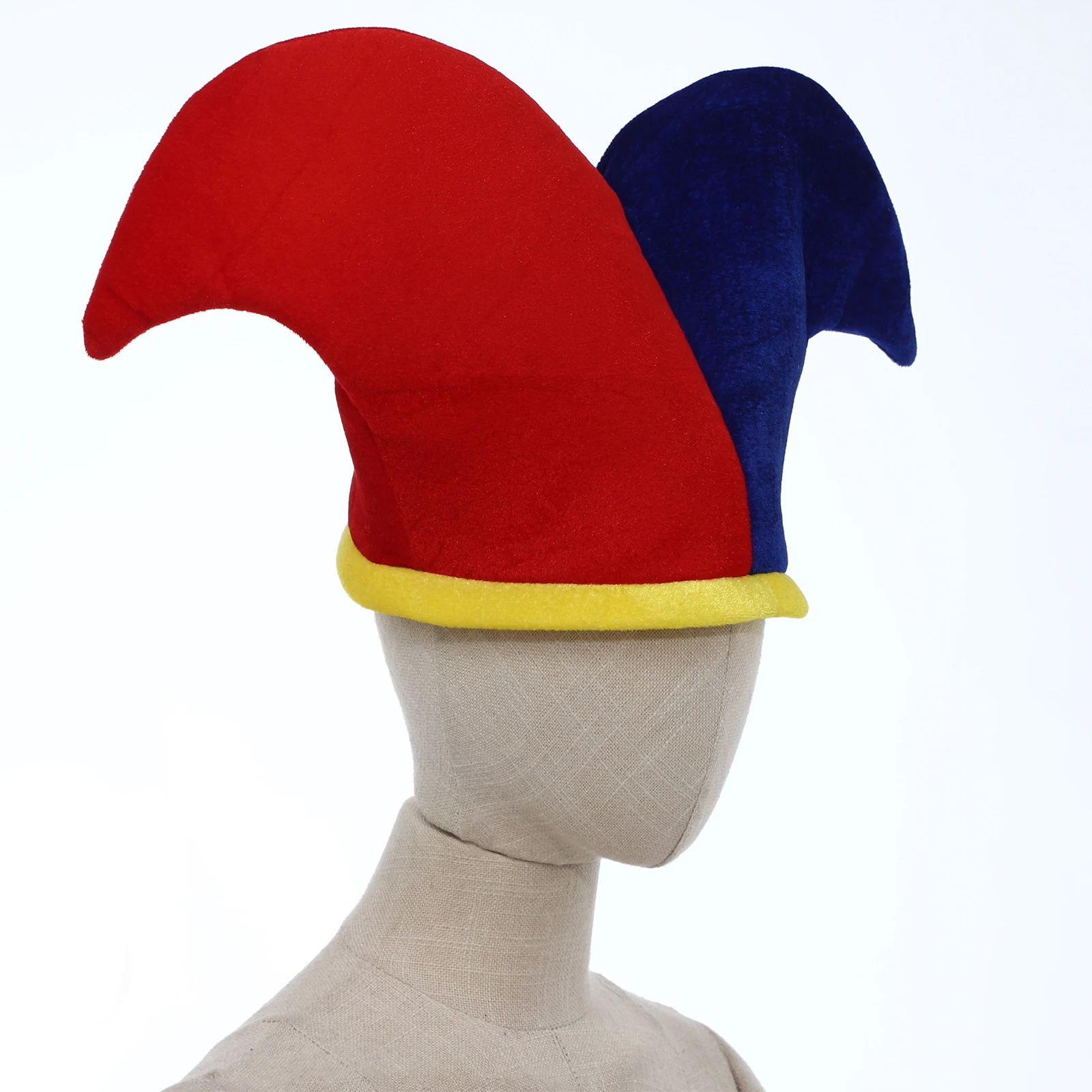 Fancy Clown Hat Mardi Gras Hat Peaks Bells Jesters Hats Cap Adult Kids Masquerade Halloween Party Cosplay Costume Accessories