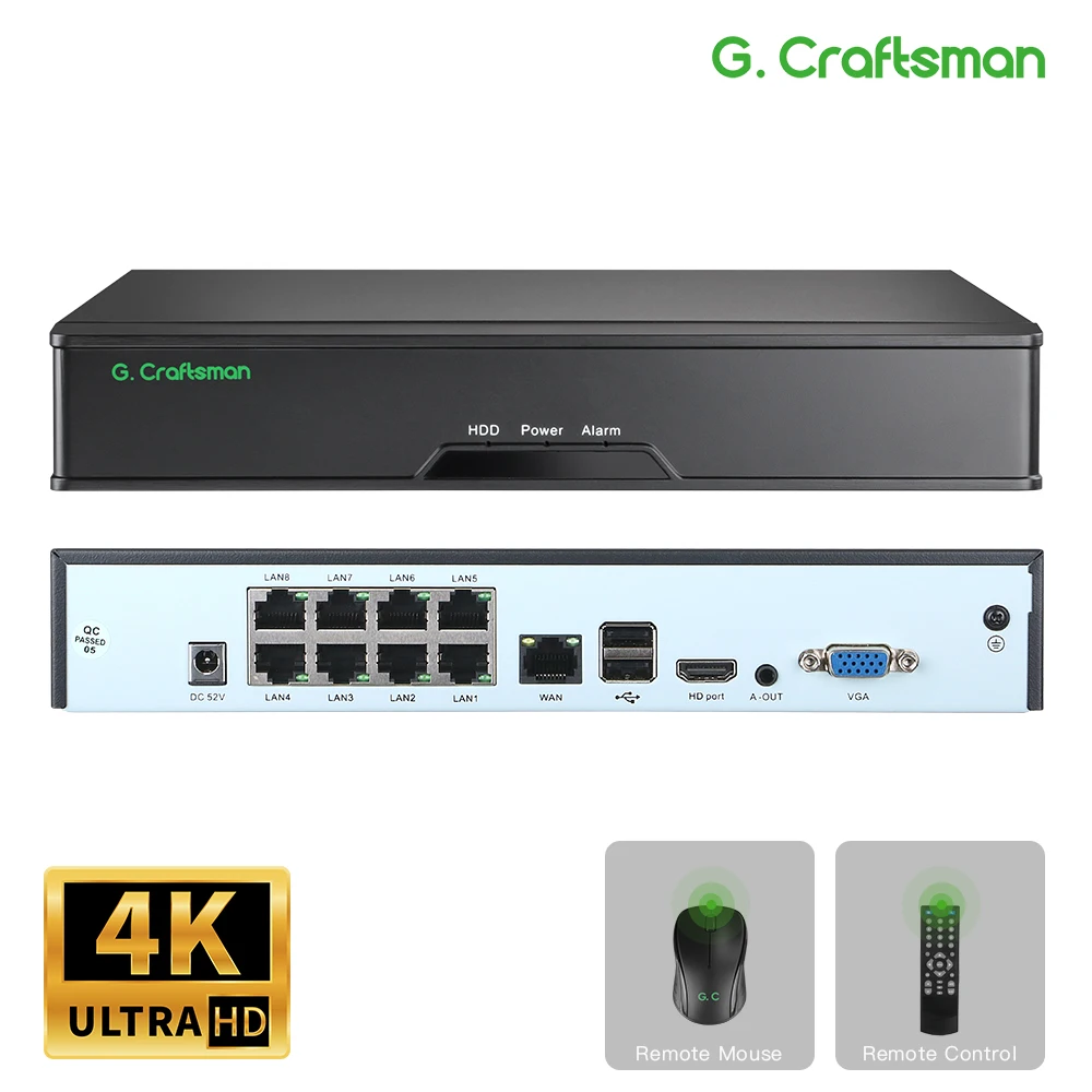 XMeye 8ch POE NVR 4K Support 16ch Network Video Recorder Register H.265X 1 HDD 24/7 Recording IP Camera P2P System Security