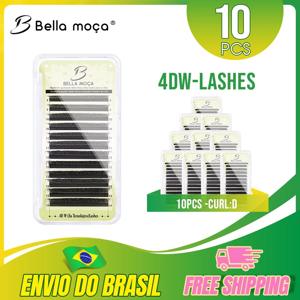 Bella moanza 10PCS 4d Cilia 4DW-Shaped extension ciglia 4D W shape Lashes Premade Volume Fans Natural Soft 4D Eyelashes Makeup