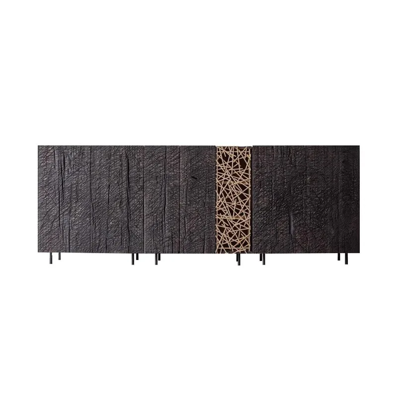 Long cabinet, side cabinet, storage porch door opening cabinet, wabi-sabi art, modern Chinese side cabinet