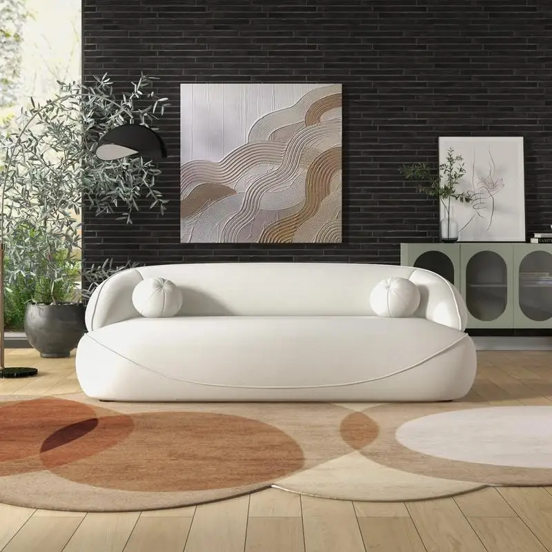 Beige Boucle Sofa -… - image