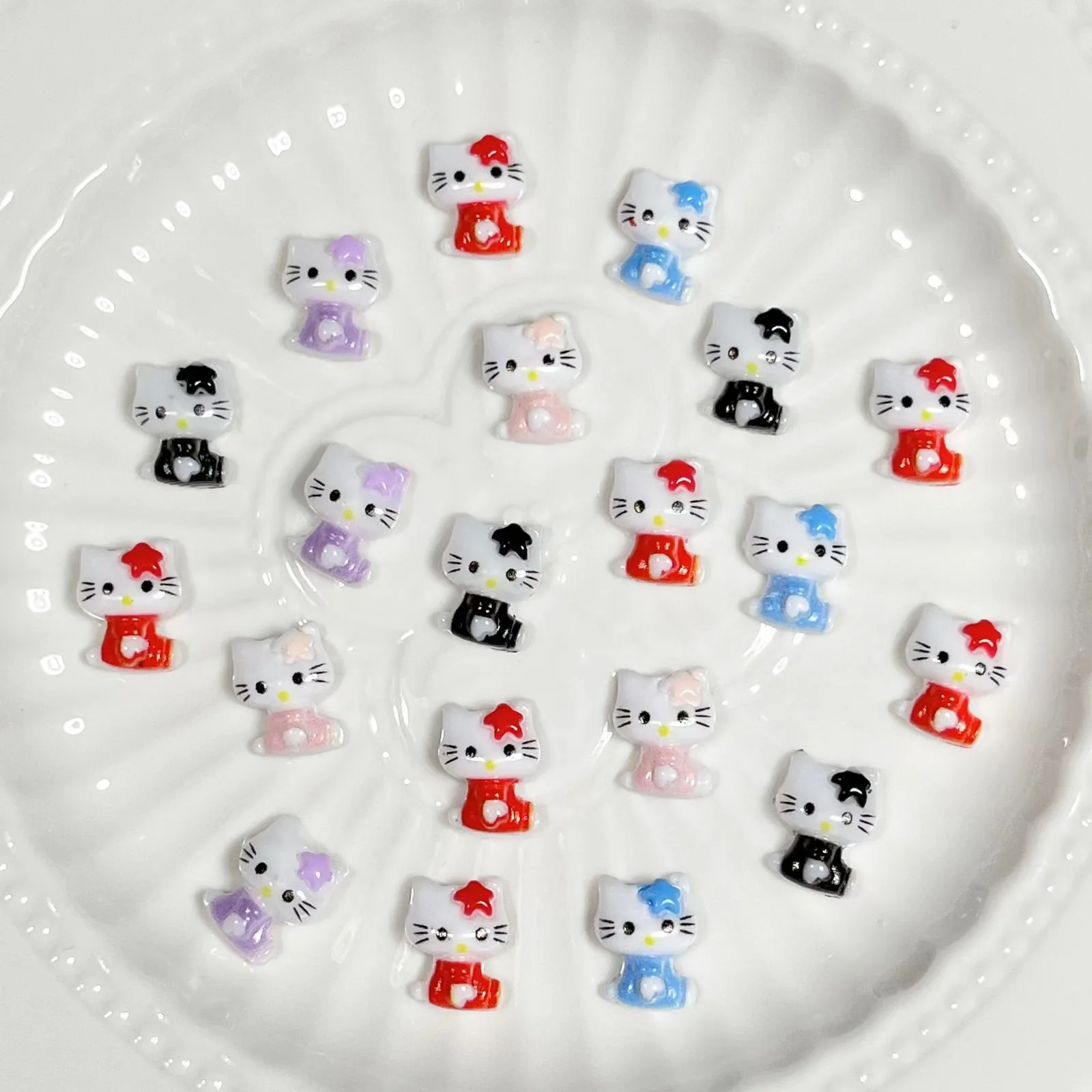 

50Pcs Cute Cartoon Cat Nail Art Resin Accessories DIY Kit Jewelry Making Supplies
