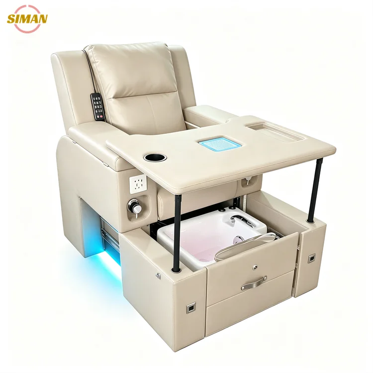 Siman New Beauty Nails Salon Furniture Manicure Spa Station Pedicure Chair With Pipeless Jet System Adjustable Features For Sale