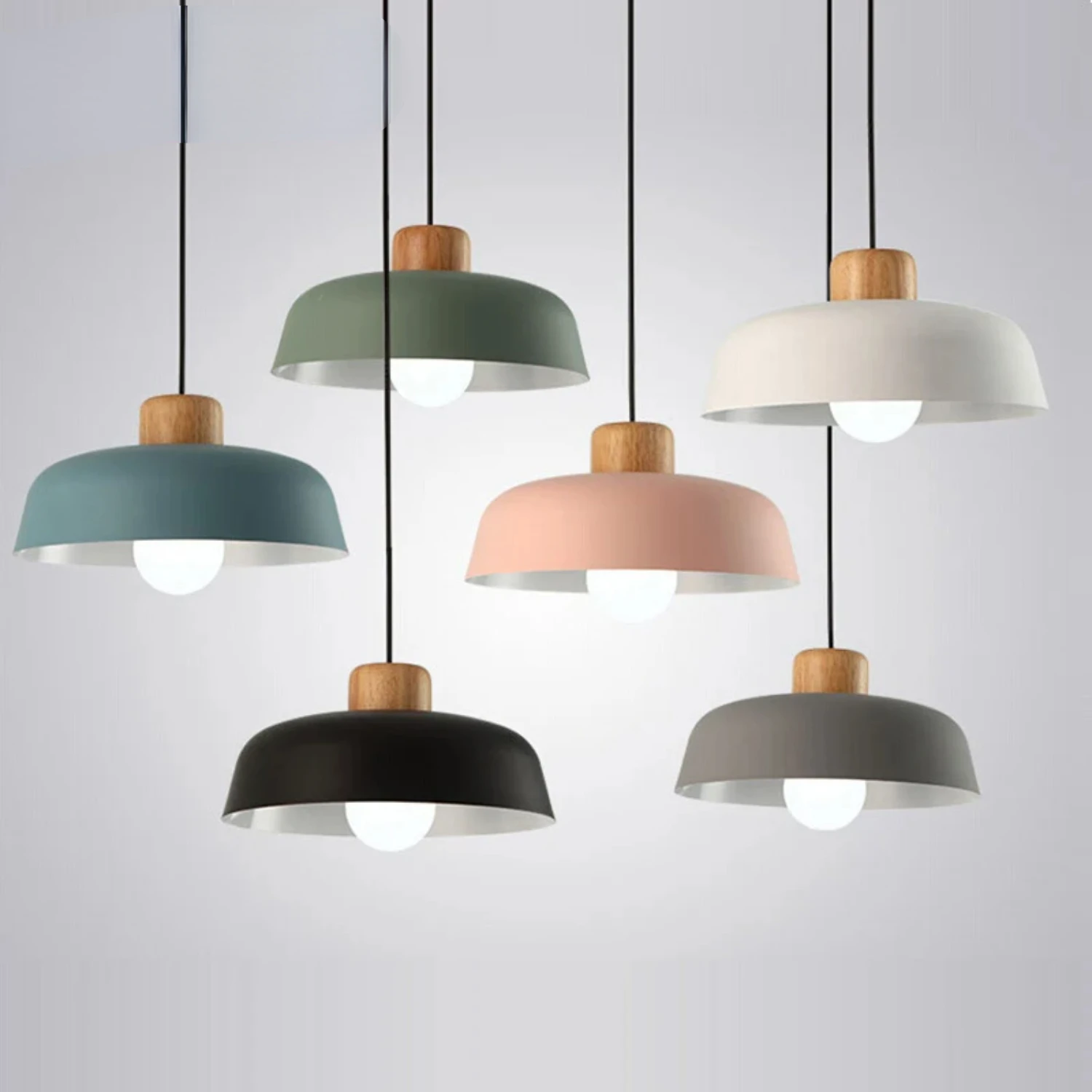 Nieuwe Noordse Kroonluchter Moderne Hanglampen Restaurant Keuken Ijzeren Hanglamp Creatieve Macaron Binnenlampen Decor