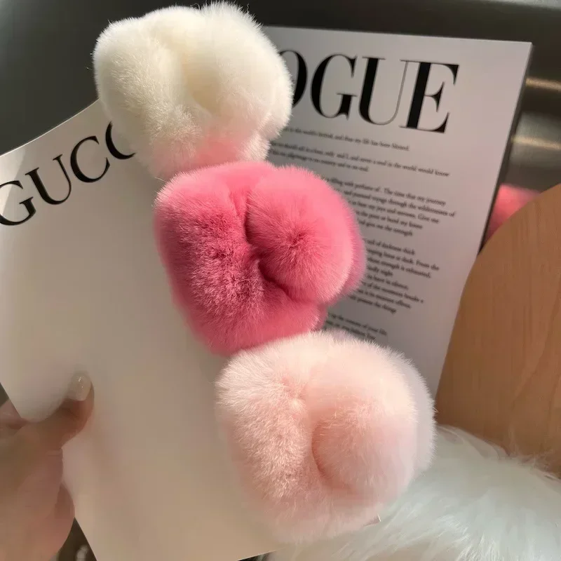 

Cute Rabbit Square Plush Hair Claw Clips Ponytail Sweet Crab Hair Clip Winter for Woman Girl Shark Clip Hair Accessories